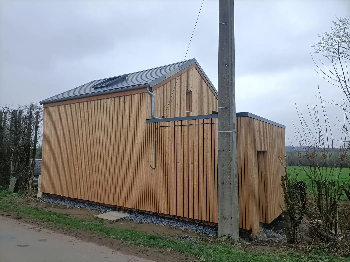 Maison à ossature bois avec bardage extérieur